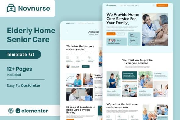 Novnurse - Elderly & Senior Care Services Elementor Template Kit