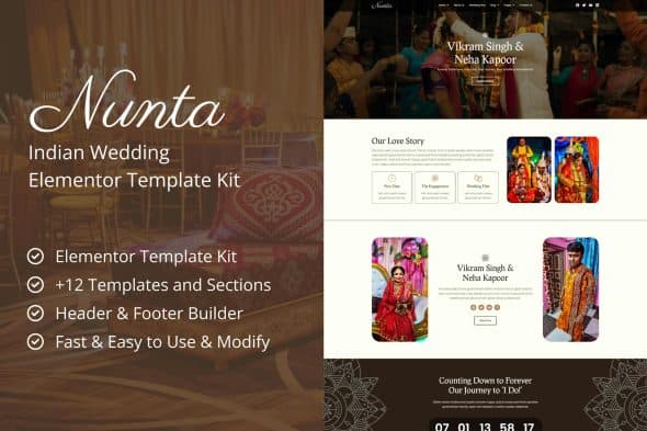 Nunta - Cultural Wedding Elementor Template Kit