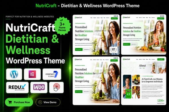 Download NutriCraft - Dietitian & Wellness WordPress Theme GPL WordPress Plugin