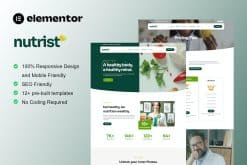 Nutrist - Healthy Food & Nutrition Service Elementor Template Kit