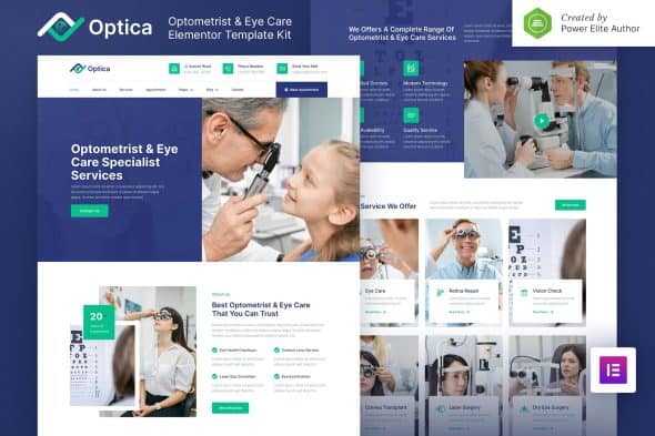 Optica - Optometrist & Eye Care Elementor Template Kit