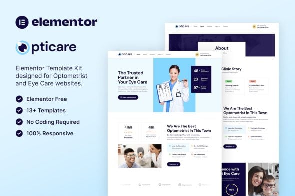 Opticare - Optometrist & Eye Care Elementor Template Kit