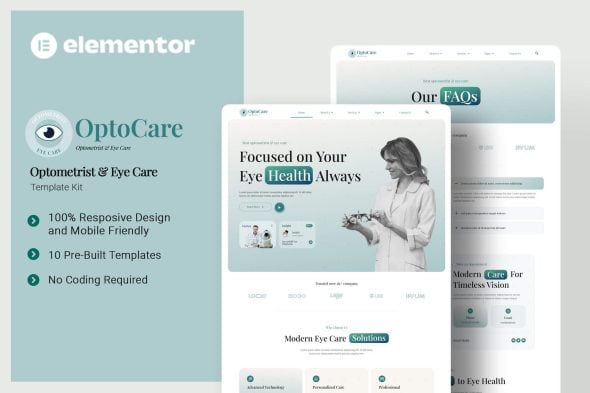 Optocare – Optometrist & Eye Care Elementor Template Kit