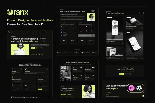 Download Oranx – Product Designer Personal Portfolio Elementor Template Kit