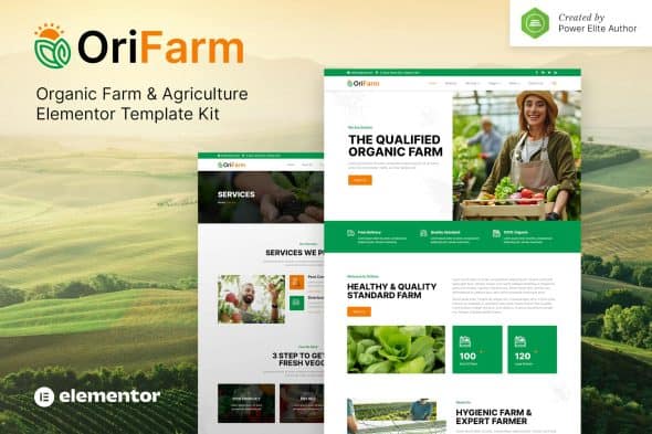 OriFarm - Organic Farm & Agriculture Elementor Template Kit