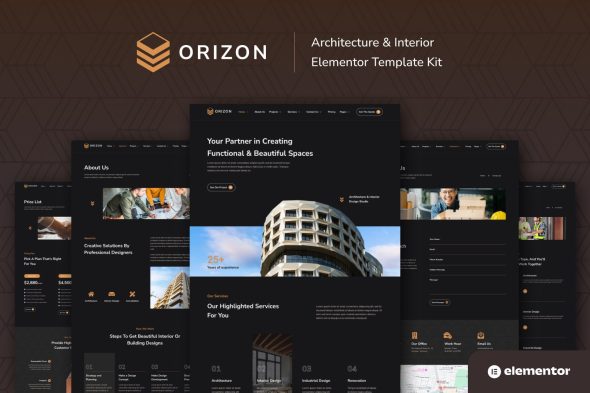 Download Orizon – Architecture & Interior Design Elementor Template Kit