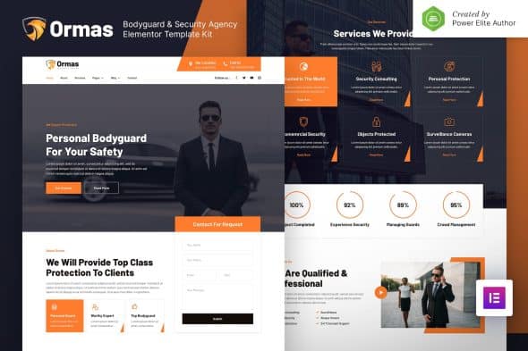 Ormas - Bodyguard & Security Agency Elementor Template Kit