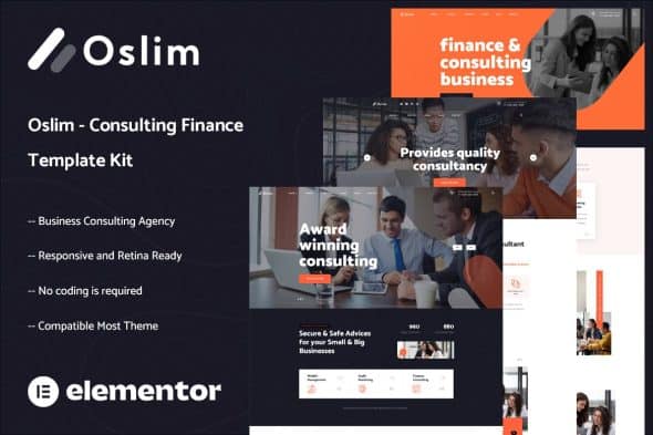 Oslim - Consulting Finance Elementor Template Kit