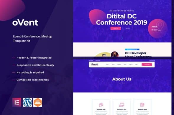 Ovent - Event Conference & Meetup Elementor Template Kit