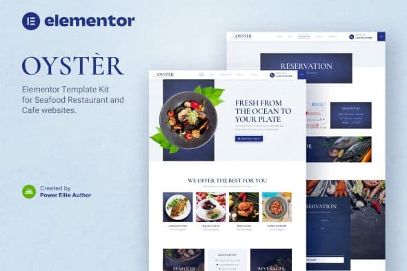 Oyster - Seafood Restaurant & Cafe Elementor Template Kit