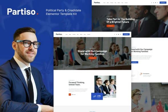 Partiso | Political Party & Candidate Elementor Template Kit