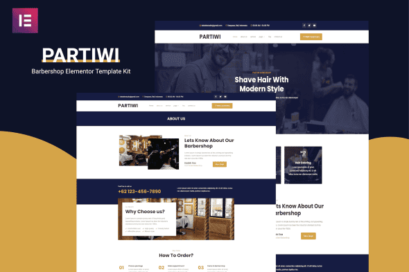 Partiwi - Barbershop Elementor Template Kit