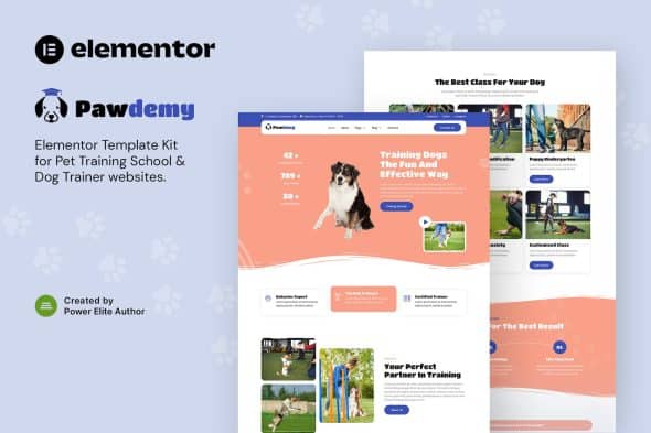 Pawdemy - Pet Training Academy Elementor Template Kit