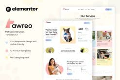 Download Pawreo – Pet Care Services Elementor Template Kit