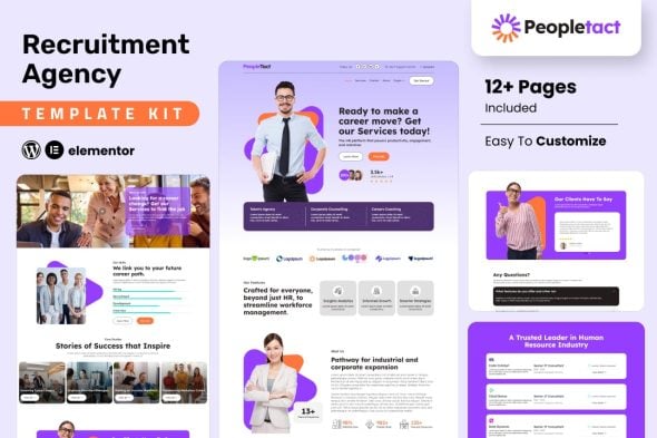 Download Peopletact – Recruitment Agency Elementor Template Kit