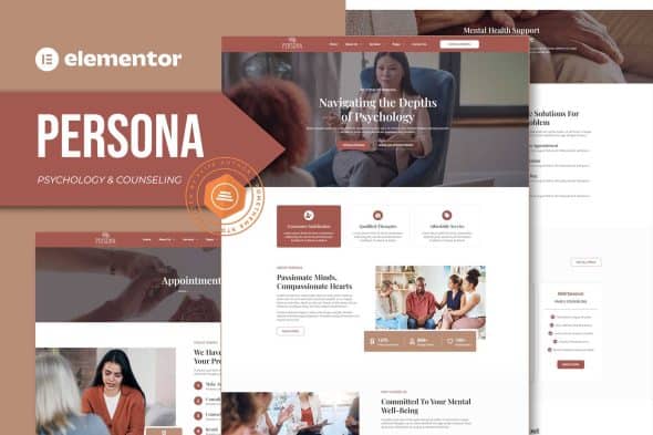 Persona - Psychology & Counseling Elementor Template Kit