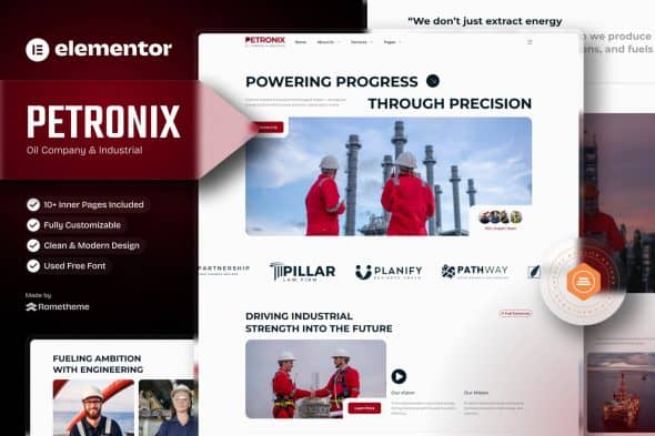 Download Petronix – Oil Company & Industrial Elementor Template Kit