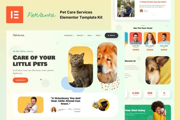 Petvanta - Pet Care Services Elementor Template Kit