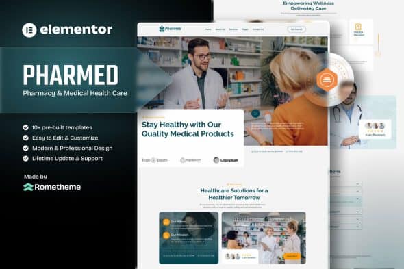 Pharmed – Pharmacy & Medical Health Care Elementor Template Kit