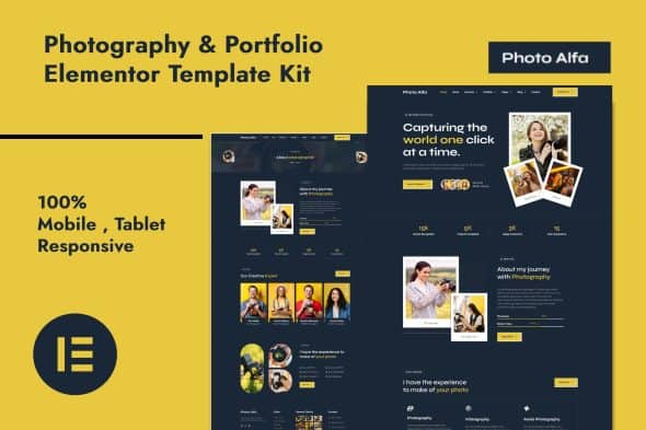 Download Photo Alfa – Photography & Portfolio Elementor Pro Template Kit