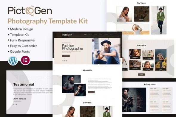 Pictogen - Creative Photography Elementor Template Kit