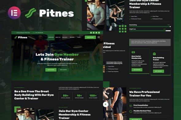 Pitnes - Gym Center & Fitness Training Elementor Template Kit