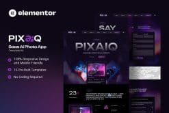 Download Pixaiq – Saas AI Photo App Elementor Template Kit