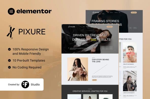 Download Pixure – Minimalist Photography Portfolio Kit