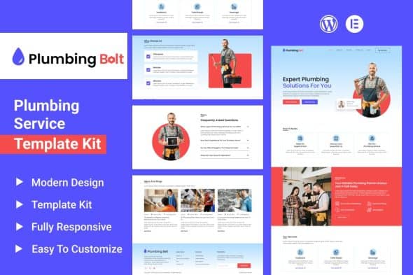 Plumbing Bolt - Plumbing Services Elementor Template Kit