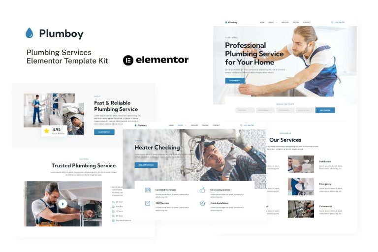 Plumboy - Plumbing Services Elementor Template Kit - GPLVilla