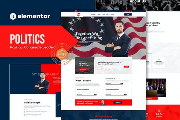 Politics - Political Candidate Leader Elementor Template Kit