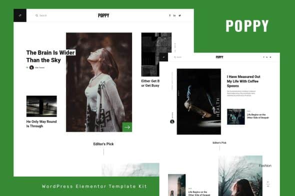 Poppy - Blog & Magazine Elementor Pro Template Kit