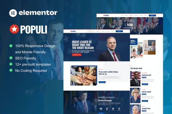 Populi - Politician Elementor Template Kit