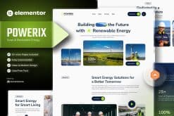 Powerix – Solar & Renewable Energy Elementor Template Kit