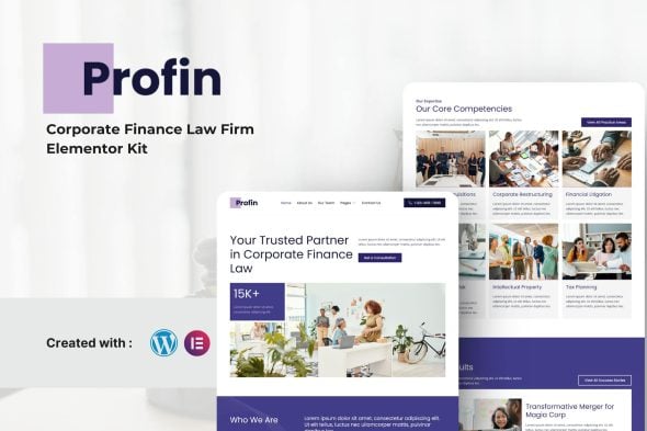 Profin - Finance Law Firm Elementor Template Kit