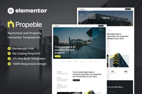 Propeble - Apartment & Property Elementor Template Kit