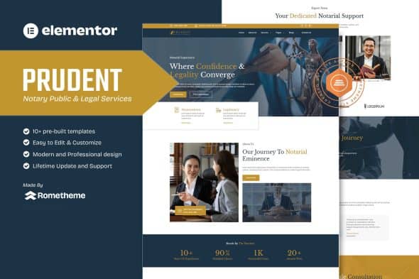 Prudent – Notary Public & Legal Services Elementor Template Kit