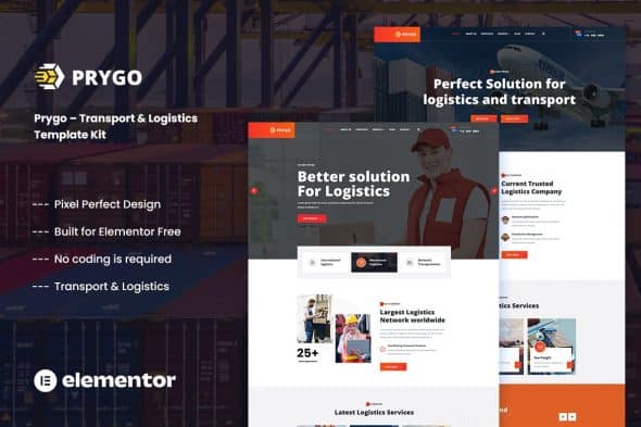 Prygo - Transport & Logistics Elementor Template Kit