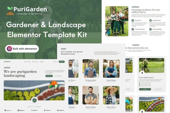 PuriGarden - Gardener & Landscape Elementor Pro Template Kit