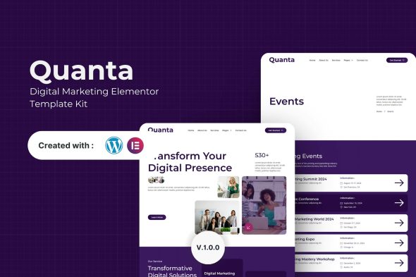 Quanta - Digital Marketing Elementor Template Kit