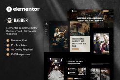 Rabber - Barbershop & Hairdresser Elementor Template Kit