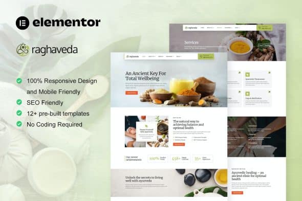 Raghaveda - Ayurveda Treatment & Spa Elementor Template Kit