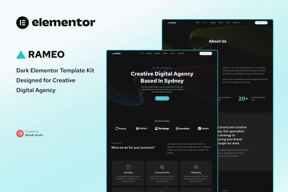 Rameo - Dark Digital Agency Elementor Template Kit