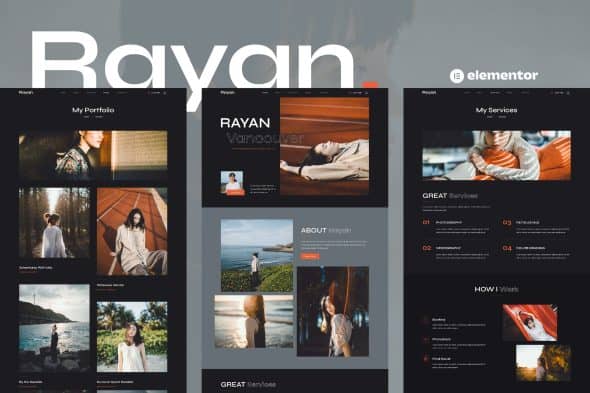 Rayan - Photography & Portfolio Elementor Template Kit