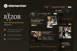 Razor – Modern Barbershop Elementor Template Kit