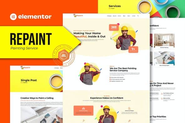 Repaint - Painting Company Service Elementor Template Kit