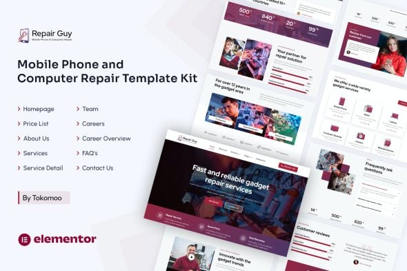 Repair Guy | Mobile Phone & Computer Repair Elementor Template Kit