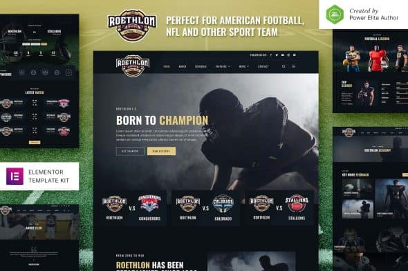 Roethlon - American Football & NFL Elementor Template Kit