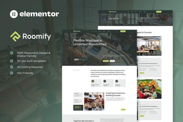 Download Roomify – Coworking Creative Space Elementor Template Kit