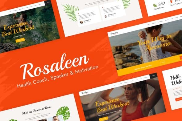 Rosaleen - Health Coach & Motivational Speaker Elementor Template Kit